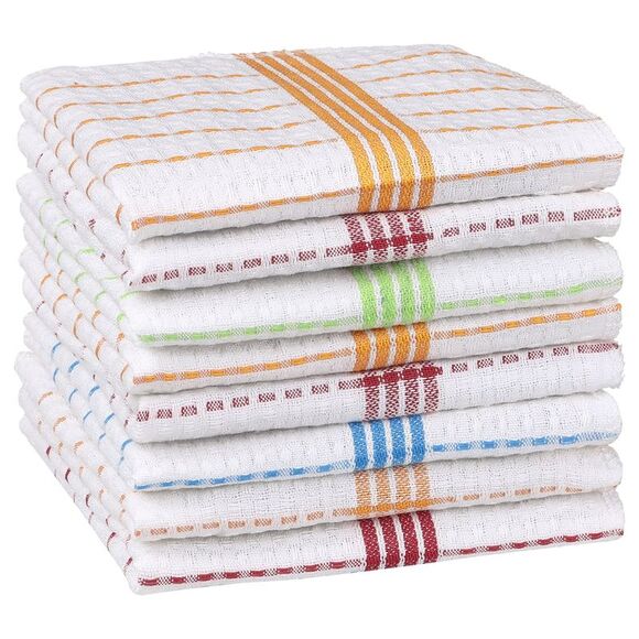 Super Absorbent Cotton Reuseable Lint Free Cleaning Rags 8 Pack Multi - Picture 1 of 6